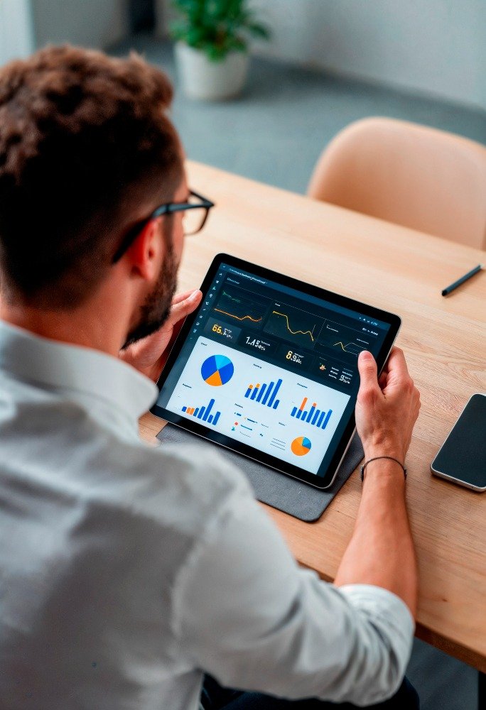 Restaurant owner using POS system